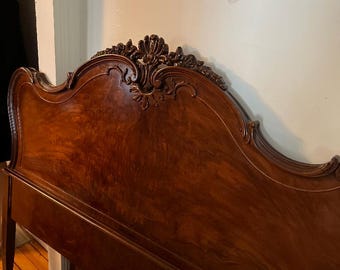 Antique Ornate Wooden Full Size Bed