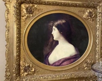 Antique Large Wooden Frame Wall Art
