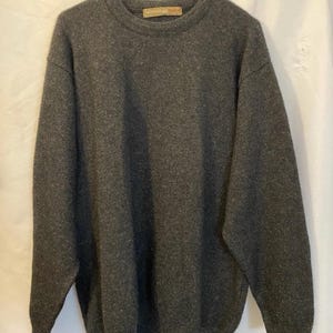 Vintage MERINO POSSUM Sweater Men Size Large Gray Merino Wool Possum New Zealand