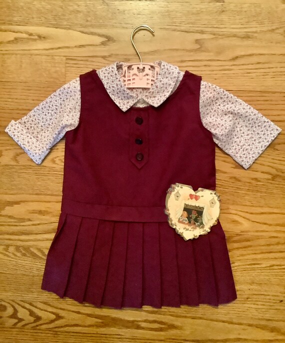 Vintage little girl jumper and blouse set, J C Penney… Gem