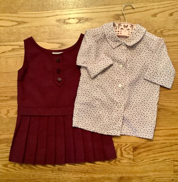 Vintage little girl jumper and blouse set, J C Penney… Gem