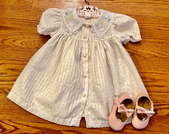 Vintage toddler spring dress, B T Kids, 24 months, white