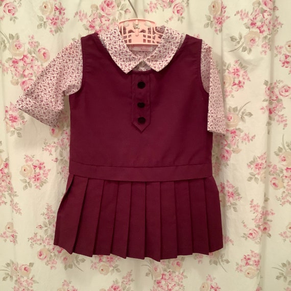 Vintage little girl jumper and blouse set, J C Penney… Gem