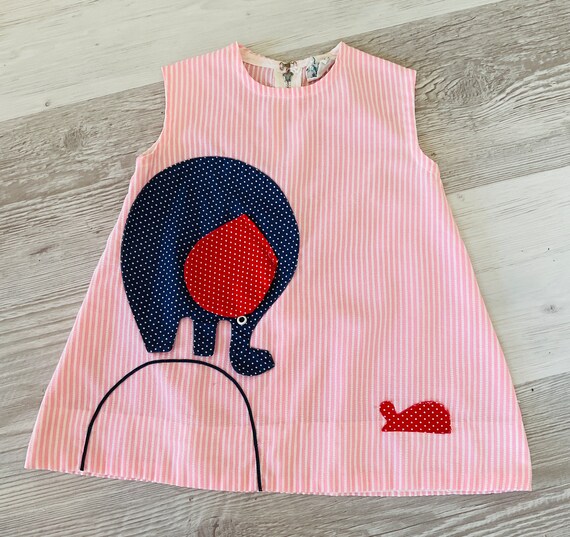 Vintage seersucker sundress, 2-3T, baby elephant - image 4