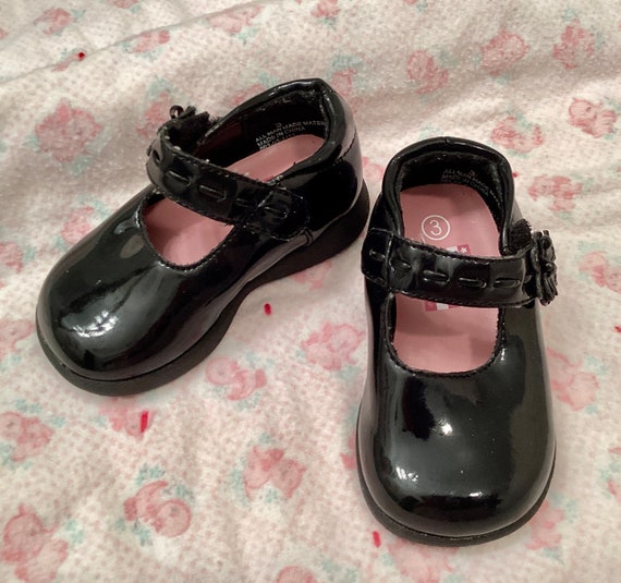 Black patent leather Mary Janes, baby size 3, Bab… - image 4
