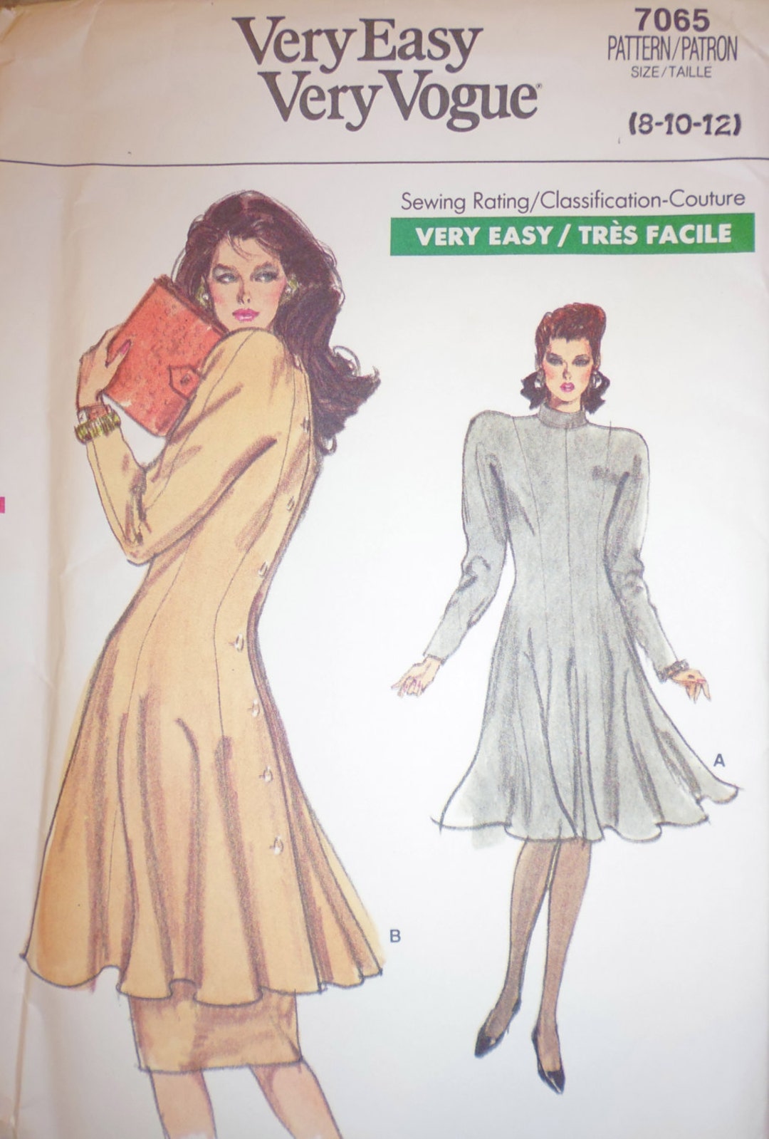 Vogue Pattern Butterick 7065 80s Pattern Dress Tunic Uncut Very Vogue ...
