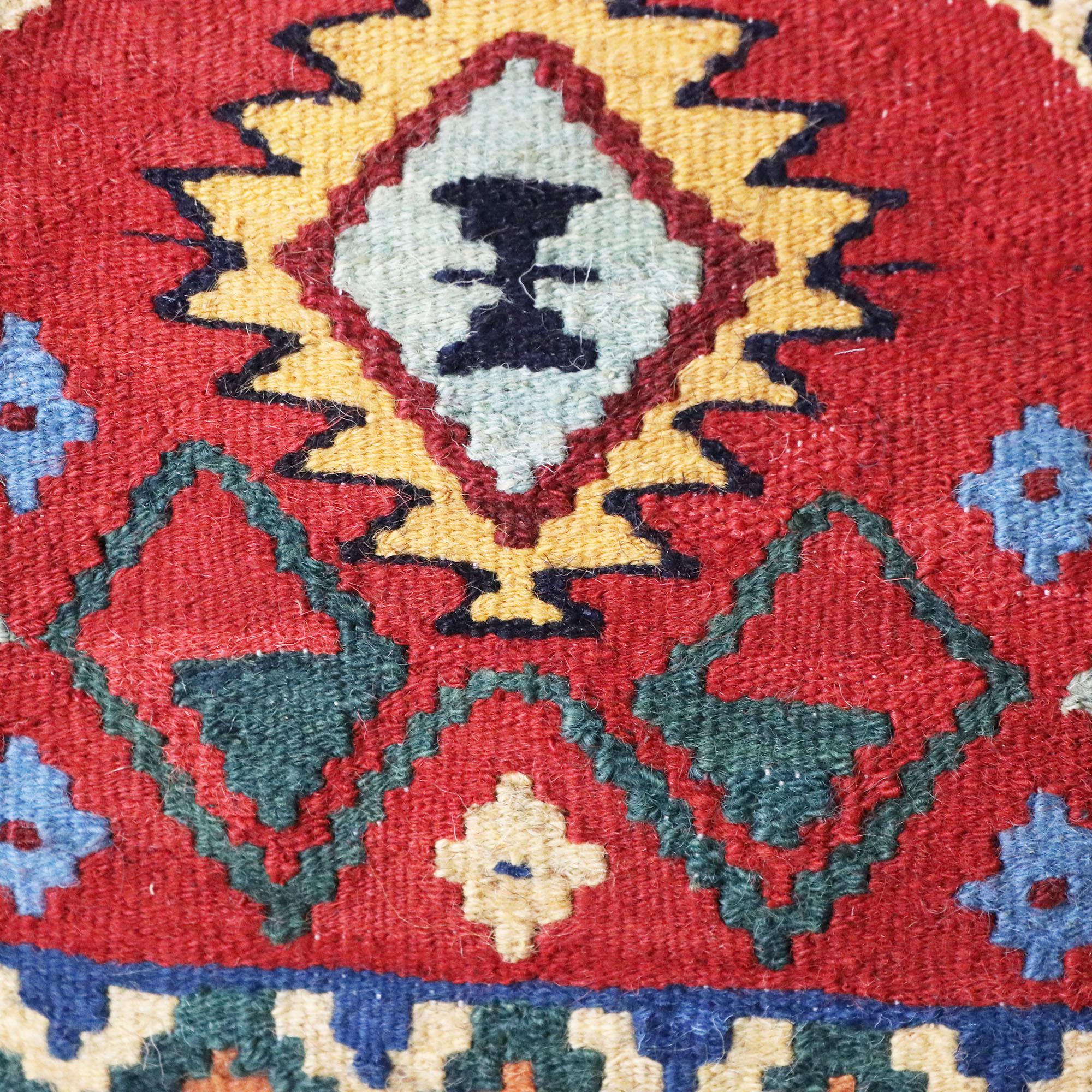 Handmade Vintage Kilim Backpack: Naturally Dyed Rug With a  display picture 1