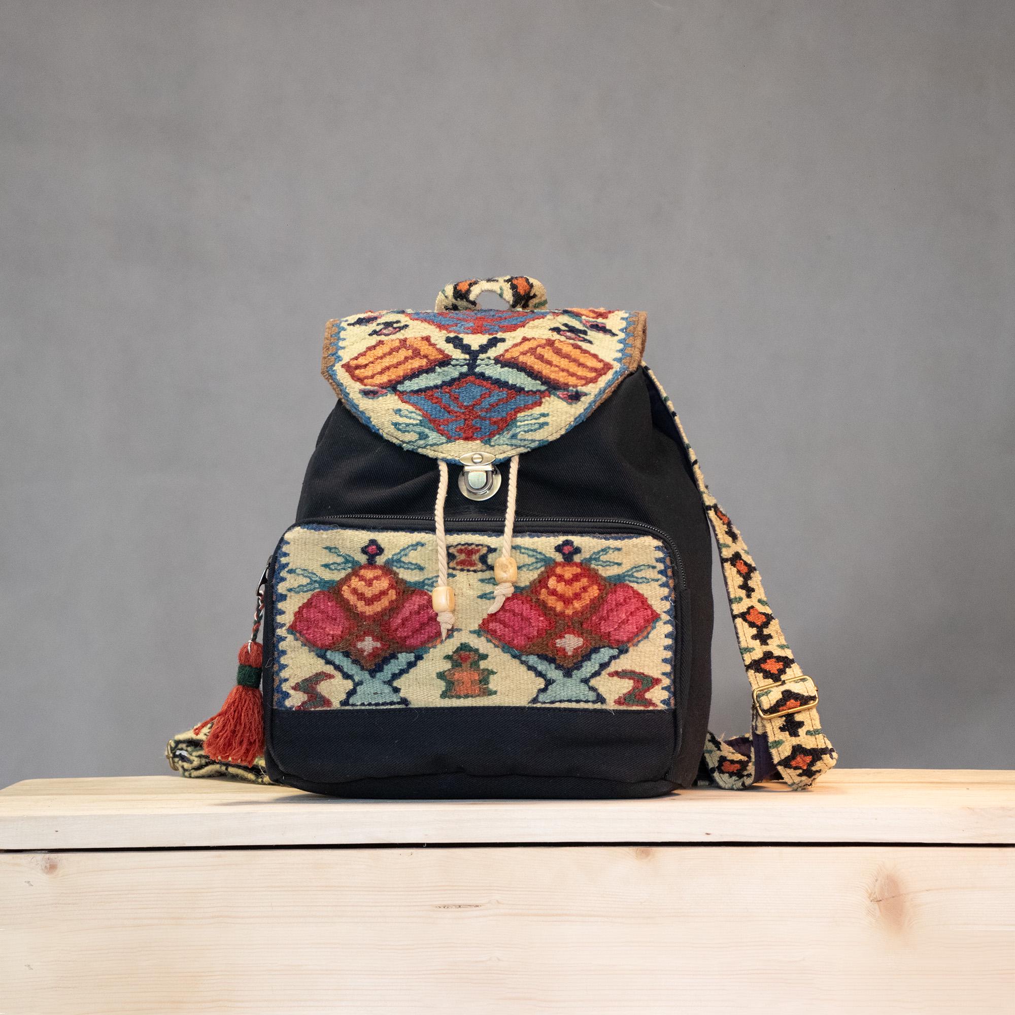 Handmade 100% Wool and Leather Colorful Kilim Rug Backpack Kilim Backpack - Etsy main image 2
