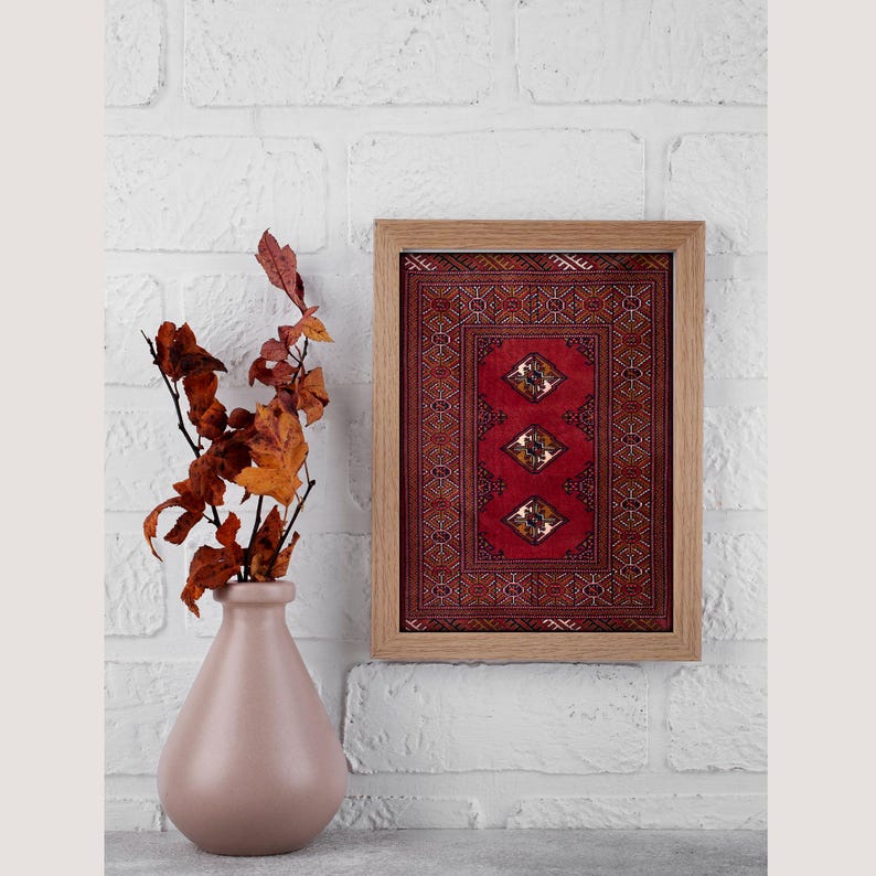 Rug Wall Art | Geometric Persian Carpet | Rug Poster | Digital Download ...