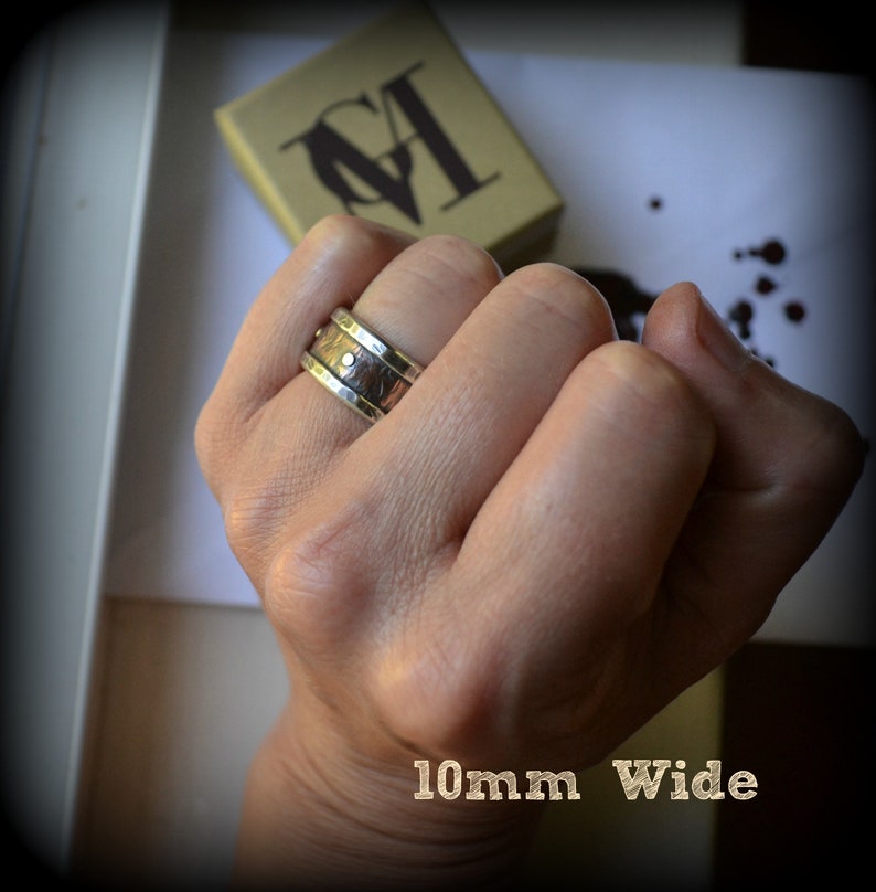 Mens Rustic Wedding Ring Rustic Fine Silver and Copper or 14K Etsy