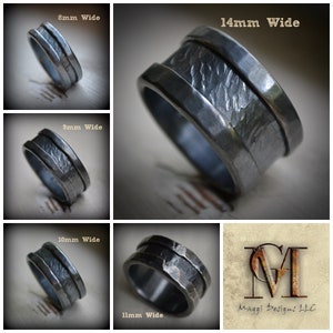 mens wedding band rustic fine and sterling silver ring handmade wedding band rustic men's wedding band men's wedding ring custom image 6