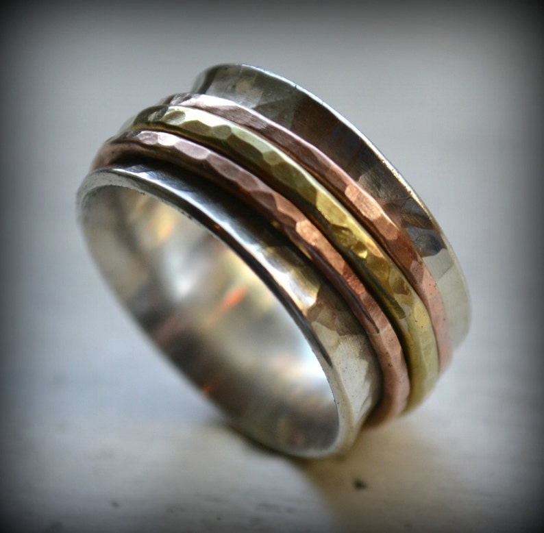 mens spin ring sterling silver Hallmarked 925 large sizes 7us to 12us spinner