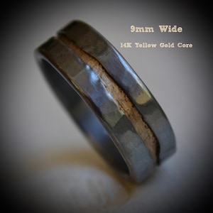 mens wedding band rustic fine silver and brass ring handmade artisan designed wedding or engagement band customized image 3