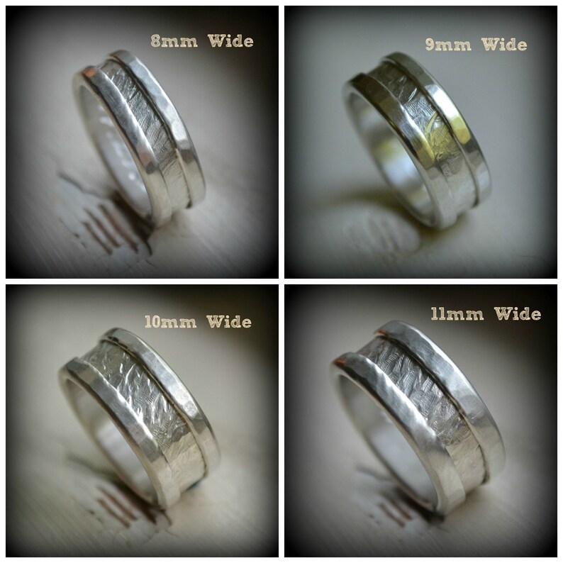 Men's ring fine silver and sterling silver ring Etsy