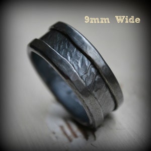 mens wedding band rustic fine and sterling silver ring handmade wedding band rustic men's wedding band men's wedding ring custom image 3