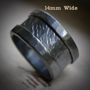 mens wedding band rustic fine and sterling silver ring handmade wedding band rustic men's wedding band men's wedding ring custom image 5