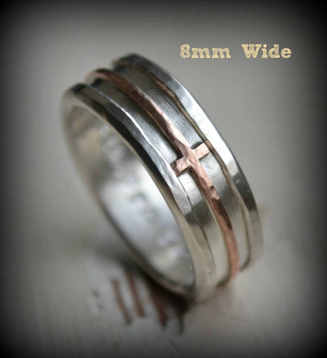 Mens Cross Wedding Band Rustic Cross Ring Fine Silver Etsy Australia