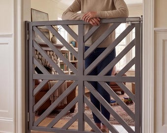 Custom Luxury Baby Gate | Elegant Dog Barrier | Modern Hallway Divider