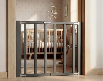 Custom Wood Stair Gate | Middle Opening Baby & Pet Barrier for Hallways
