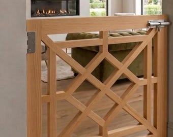Wooden Personalizable Baby Gate | Custom Dog Barrier for Indoor and Outdoor