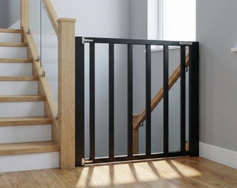 Custom Wood Stair Gate | Modern Baby & Pet Barrier for Hallways