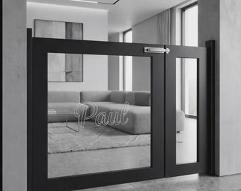 Custom Plexiglass Stair Gate for Pets & Children | Engraved Modern Acrylic Safety Barrier