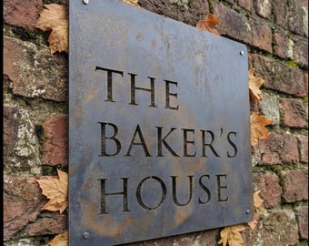 Custom Metal Business Logo Sign | Corten Steel Laser Cut Wall Art Gift
