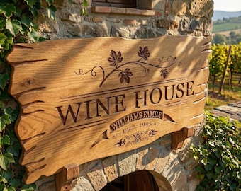 Personalized Wooden Family Name Sign | Custom Carved Home Decor | Housewarming Gift