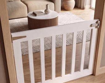 Childproof Latch Stair Gate | Custom Toddler & Dog Safety Barrier with Baby Lock