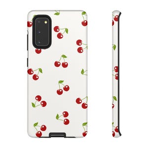 Cherry Pattern iPhone pro, Samsung s25 Case, Cute Phone Cover, Cherry Phone Case, Summer Vibe Case, Gift for Her, Fruit Lover Gift