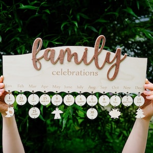 Family Celebrations Calendar - Made in Finland | Custom Wooden Birthday & Anniversary Board