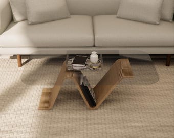 Parametric Wave Coffee Table Digital File | Modern CNC Laser Cut Wood Table Design | Plywood Furniture | Modern Home Decor | Dxf Dwg Pdf