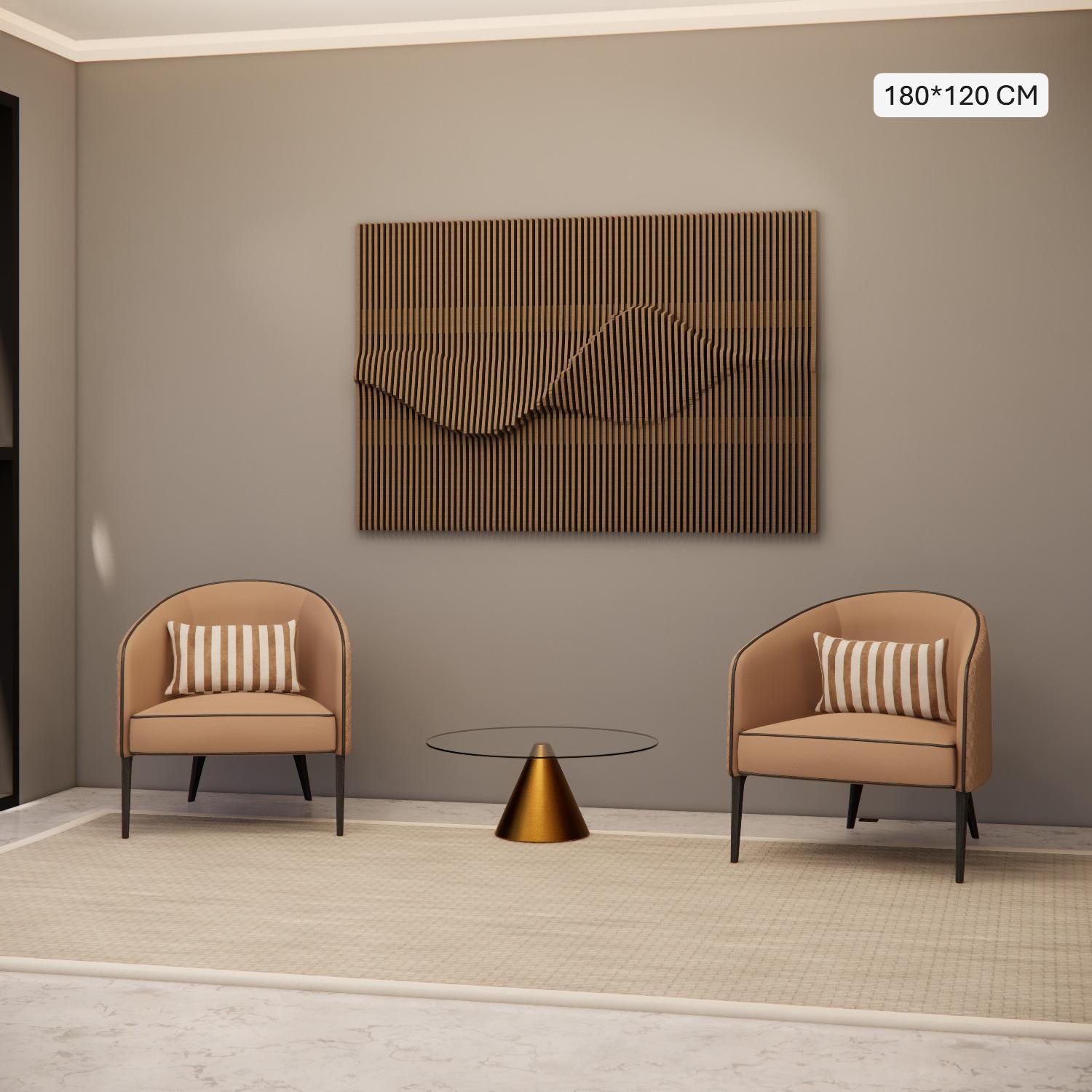 Parametric Ripple Wall Art Panel | 3D Wooden Wall Decor | Modern CNC ...