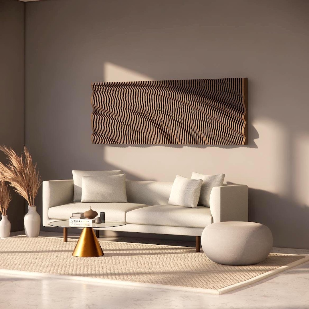 Parametric Wavy Wall Art | Modern 3D Wood Wall Panel for CNC | Layered ...
