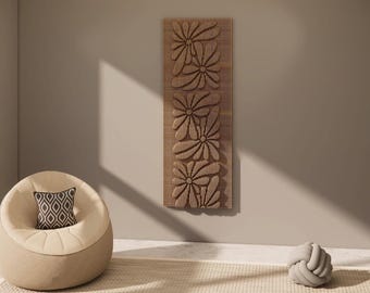 Floral parametrisch muurkunstpaneel: 3D gelaagde bloem CNC-bestand (digitale download)