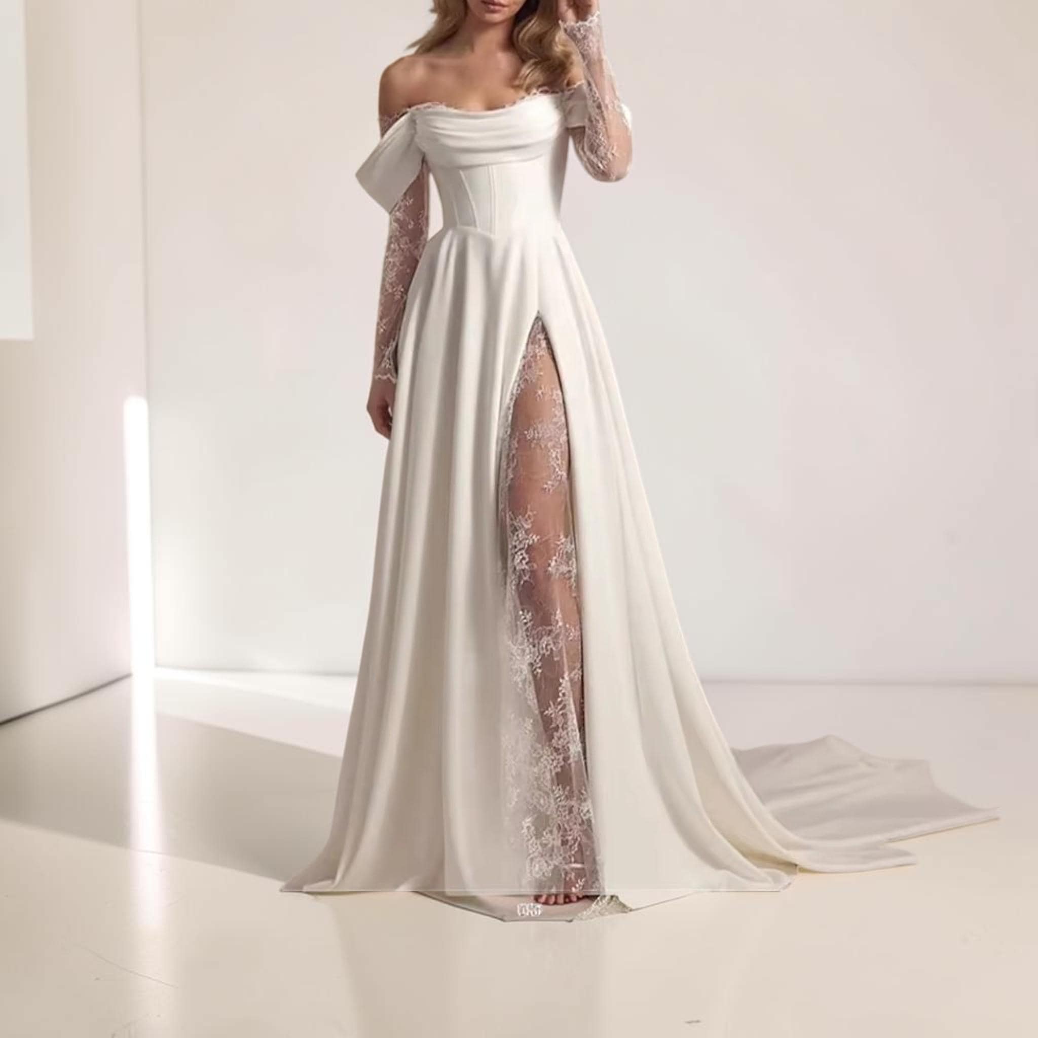 Lace Long Sleeve Wedding Dress - Etsy