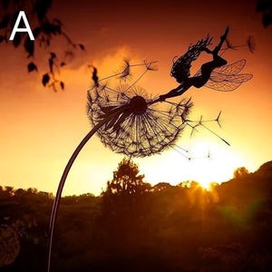 Metal Dancing Fairy Silhouettes – Whimsical Garden Art, Outdoor Yard Decor for Patio and Lawn, Fantasy Gift for Fairy Lovers & Gardeners
