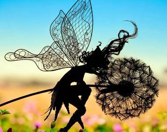 Metal Fairy Garden Silhouettes – Whimsical Outdoor Yard Decor for Lawn, Patio & Enchanted Garden Art – Gift for Fairy Lovers