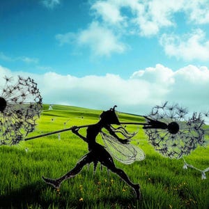 Metal Dancing Fairy Garden Silhouettes - Outdoor Fairy Yard Decor for Lawn, Patio & Whimsical Garden Art for Fairy Lovers
