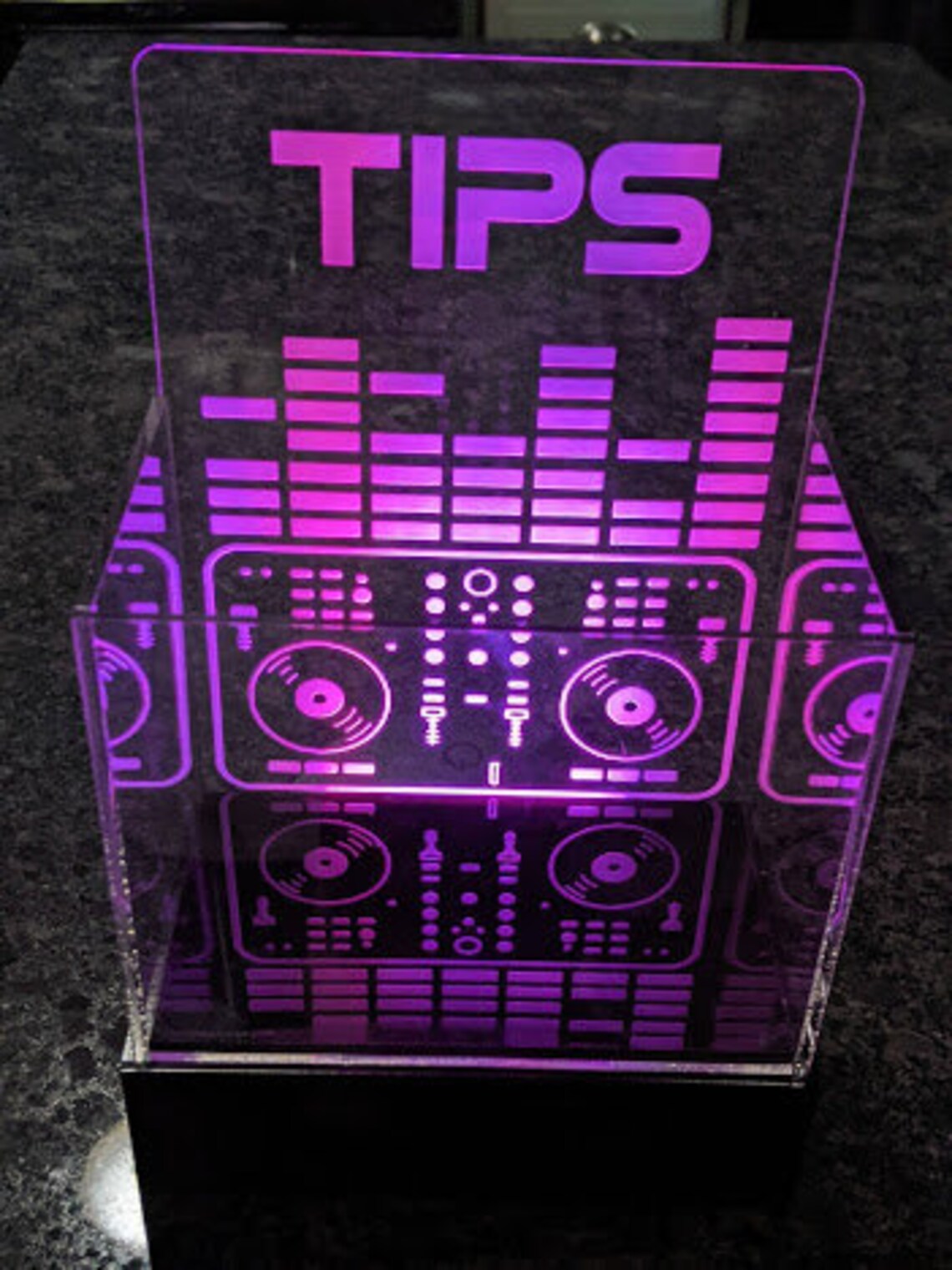 Tip Box/Jar Illuminated LED Changing Color Tip Jar Etsy