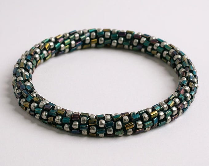 Handmade Seed Bead Nepal Bracelet: Colorful Cosmic Orbit Design