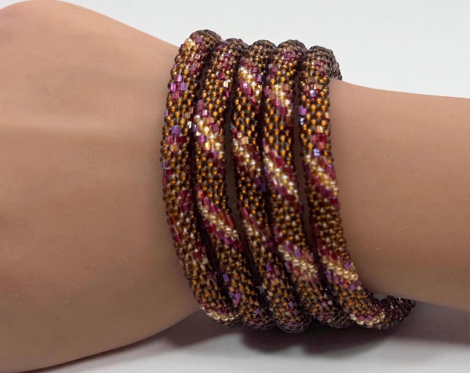 Seed Bead Bracelet |  Handmade Nepal Crochet | Glass Beaded Jewelry – SPICED MERLOT