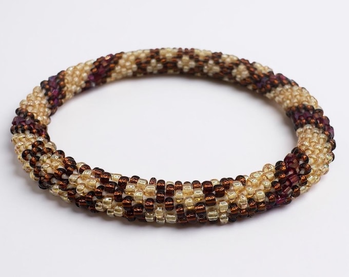 Seed Bead Bracelet |  Handmade Nepal Crochet | Glass Beaded Jewelry – COCOA SWIRL