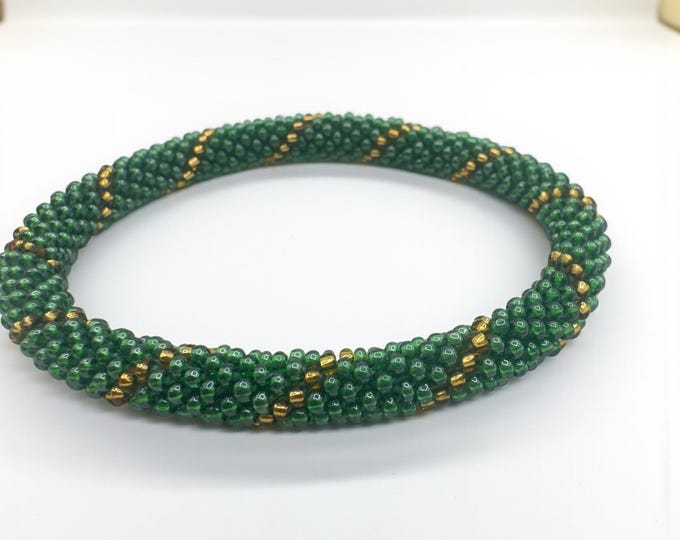 FOREST JEWEL | Handmade Glass Seed Bead Nepal Bracelet| 1 Bracelet | Colorfulque Creations | Nepal Seed Bead Bracelets