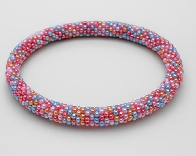 Handmade Glass Seed Bead Nepal Bracelet: Candy Confetti Colors