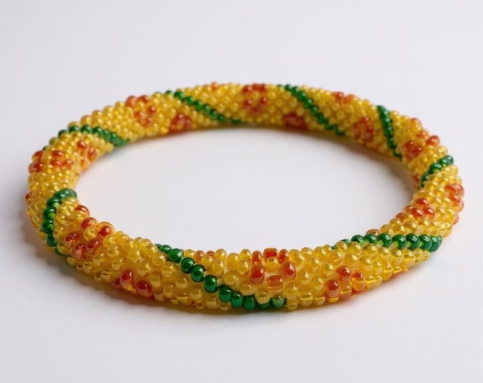 SUNSHINE GARDEN | Handmade Glass Seed Bead Nepal Bracelet| 1 Bracelet | Colorfulque Creations | Nepal Seed Bead Bracelets