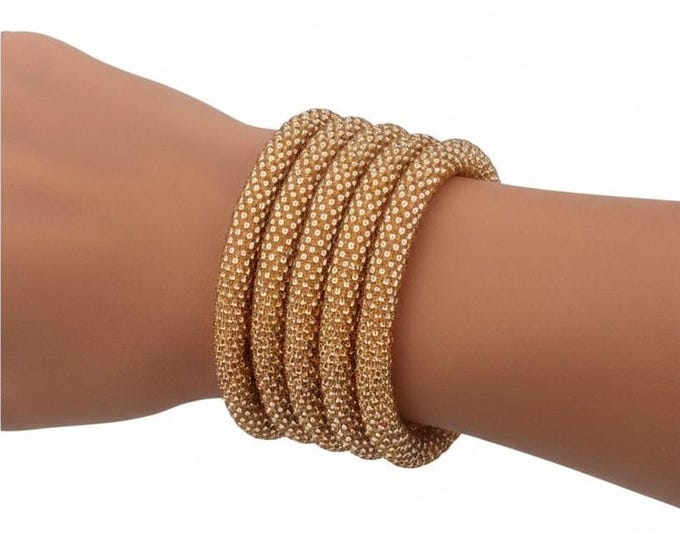 CARAMEL SHINE | Handmade Glass Seed Bead Nepal Bracelet| 1 Bracelet | Colorfulque Creations | Nepal Seed Bead Bracelets