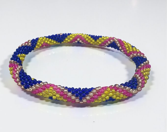 Electric Fiesta | Handmade Glass Seed Bead Nepal Bracelet| 1 Bracelet | Colorfulque Creations | Nepal Seed Bead Bracelets