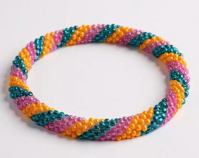 CORAL REEF | Handmade Glass Seed Bead Nepal Bracelet| 1 Bracelet | Colorfulque Creations | Nepal Seed Bead Bracelets