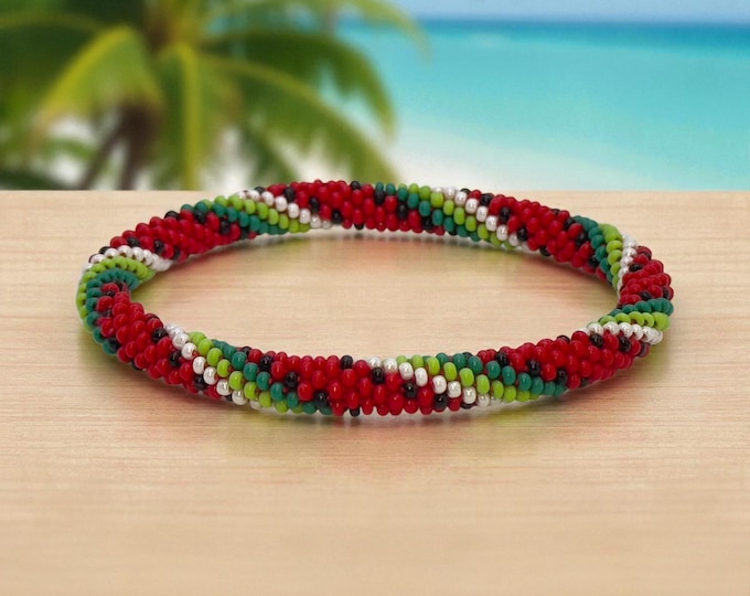 Seed Bead Bracelet |  Handmade Nepal Crochet | Glass Beaded Jewelry – WHAT A MELON-2